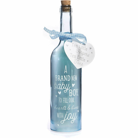 Light-Up LED Newborn Baby Boy Glass Starlight Bottle Gift