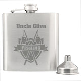 Personalised Fishing Stainless Steel Hip Flask