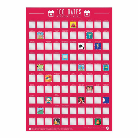 Scratch Off Bucket List 100 Dates Poster