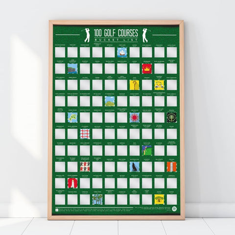 Scratch Off Bucket List 100 Golf Courses Poster