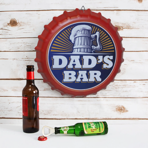 Dad's Bar Bottle Top Wall Sign