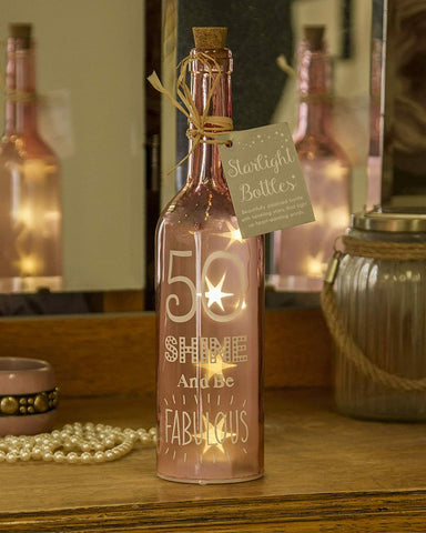 Light Up LED 50th Birthday Starlight Decorative Bottle Gift