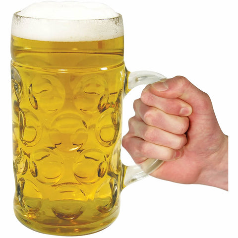 Giant One Litre Beer Stein Glass