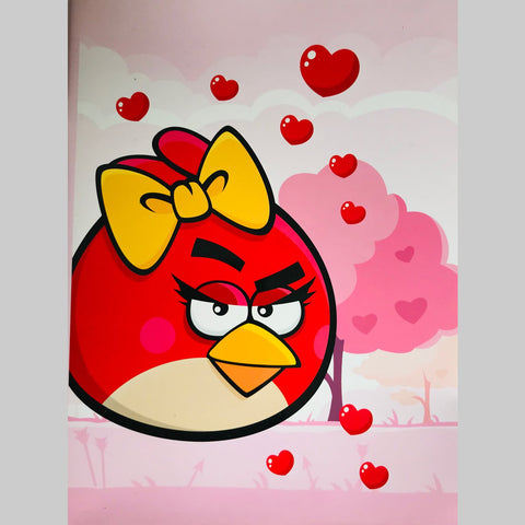 Angry Birds Pink Square Print Maths Exercise Book