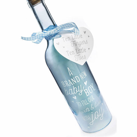 Light-Up LED Newborn Baby Boy Glass Starlight Bottle Gift